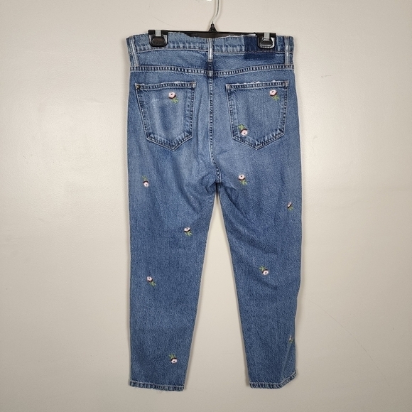 THE GREAT. the rigid fellow floral embroidered jeans, size 24, nwot - Picture 7 of 7